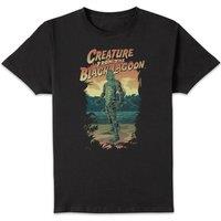 Universal Monsters Creature From The Black Lagoon Illustrated Men's T-Shirt - Black | Size: Small