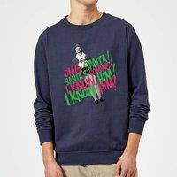 Elf Santa I Know Him Christmas Jumper - Navy | Size: 5XL