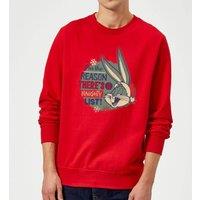 Looney Tunes I'm The Reason There Is A Naughty List Christmas Jumper - Red | Size: Small