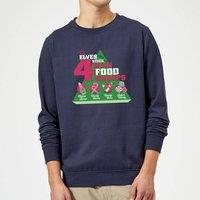 Elf Food Groups Christmas Jumper - Navy | Size: Small