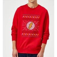DC Comics DC Flash Knit Christmas Jumper - Red | Size: XL