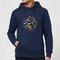 DC Comics Aquaman Circular Portrait Hoodie - Navy | Size: XL