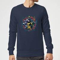 DC Comics Aquaman Circular Portrait Sweatshirt - Navy | Size: XL