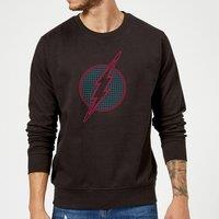 DC Comics Justice League Flash Retro Grid Logo Sweatshirt - Black | Size: 2XL