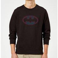 DC Comics Justice League Batman Retro Grid Logo Sweatshirt - Black | Size: XL