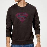 DC Comics Justice League Superman Retro Grid Logo Sweatshirt - Black | Size: 2XL