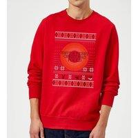 Looney Tunes Knit Christmas Jumper - Red | Size: Medium