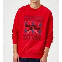 DC Comics Harley Quinn Christmas Jumper - Red | Size: Small