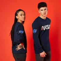 NASA Metallic Logo Unisex Sweatshirt - Navy | Size: Medium