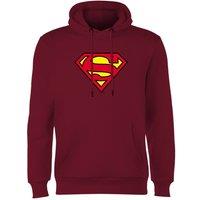 DC Comics Official Superman Shield Hoodie - Burgundy | Size: Large