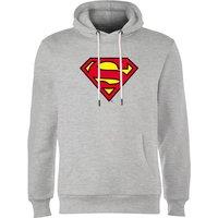 DC Comics Official Superman Shield Hoodie - Grey | Size: XL