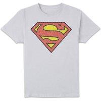 Superman Official Crackle Logo Men's T-Shirt - White | Size: Medium
