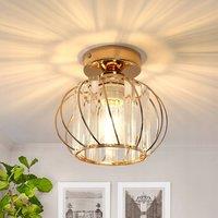 COMELY Crystal Ceiling Light, Gold Ceiling Lights, for Living Room, Kitchen