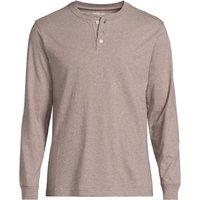 Lands' End Men's Super-T Henley Long Sleeve T-shirt in Light Brown | Size: Small