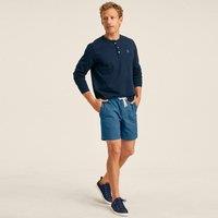 Lands' End Men's Super-T Henley Long Sleeve T-shirt in Dark Navy | Size: Medium