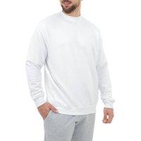 Smart Living Men's Mens Classic Crew Neck Sweatshirt Long Sleeve Casual Pullover Jumper in White | Size: XS