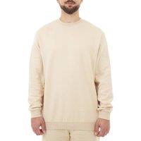 Smart Living Men's Mens Classic Crew Neck Sweatshirt Long Sleeve Casual Pullover Jumper in Stone | Size: Large