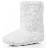 VIVA Polar Men's Anti-Slip Memory Foam Indoor Soft Sherpa Slipper Boots in White | Size: 9