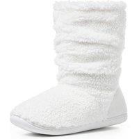 VIVA Men's Polar Slipper Sherpa Boots Memory Foam Slipper Boots in White | Size: 9