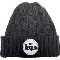 The Beatles Men's Drum Cable Knit Logo Beanie in Black