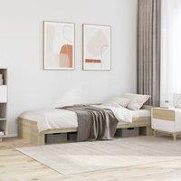 Berkfield Home Bed Frame without Mattress Sonoma Oak 90x200 cm Engineered Wood in Brown