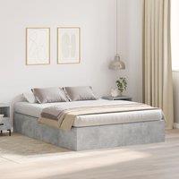 Berkfield Home Storage Bed Frame Concrete Grey 150x200 cm