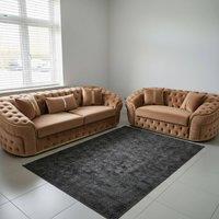 Stratus Interiors Ambassador 2+3 Sofa Set with Silver Trim (Frill & No-Frill Options) in Beige