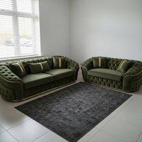 Stratus Interiors Ambassador 2+3 Sofa Set with Silver Trim (Frill & No-Frill Options) in Green