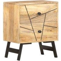 Berkfield Home Bedside Cabinet 40x30x50 cm Solid Mango Wood in Brown | Size: 40 x 30 x 50 cm