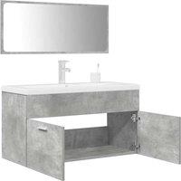 Berkfield Home 3 Piece Bathroom Furniture Set Concrete Grey Engineered Wood