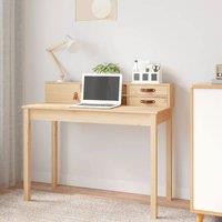Berkfield Home Desk 110x50x93 cm Solid Wood Pine in Brown | Size: 110 x 50 x 93 cm