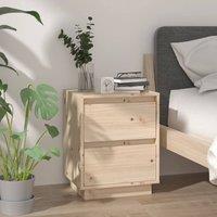 Berkfield Home Bedside Cabinet 40x35x50 cm Solid Wood Pine in Brown | Size: 40 x 35 x 50 cm