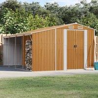 Berkfield Home Garden Shed Light Brown 277x365.5x179 cm Galvanised Steel