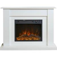 Adam Fires & Fireplaces Sureflame Banbury Electric Fireplace Suite in White, 43 Inch in White