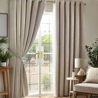 Luxury Living Chenille Blackout Ring Top Eyelet Curtains in Cream | Size: 168 cm width x 229 cm drop