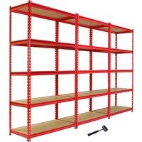 Monstershop 3 x Z-Rax Metal Racking Unit Red 90cm & Free Mallet