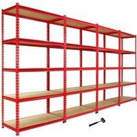 Monstershop 4 x Z-Rax Metal Racking Units Red 90cm & Free Mallet