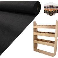 Monstershop 11sqm Black Van Lining, Glue & Ford Transit Custom Rack