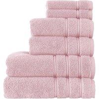 CHRISTY 'Antalya' 100% Turkish Cotton 6 Piece Luxury Bath Towel Set in Pale Pink