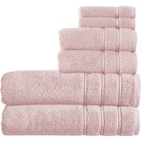 CHRISTY 'Antalya' 100% Turkish Cotton 6 Piece Luxury Bath Sheet Set in Pale Pink