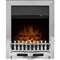Adam Fires & Fireplaces Blenheim Electric Fire in Chrome in Silver