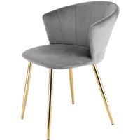 Genesis Ella Velvet Accent Chair Curved Back Upholstered Modern Chair in Grey | Size: 1 Seater