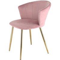 Genesis Ella Velvet Accent Chair Curved Back Upholstered Modern Chair in Pink | Size: 1 Seater
