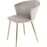 Genesis Ella Velvet Accent Chair Curved Back Upholstered Modern Chair in Taupe | Size: 1 Seater