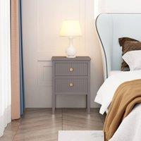 Cabinet Bits Bellaria 2 Drawer Bedside Table in Grey