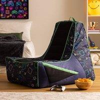 icon Meta Gaming Childrens Bean Bag Recliner in Blue | Size: Small