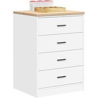 Berkfield Home Garage Storage Cabinet White 60x51x85 cm Solid Wood Pine | Size: 60 x 51 x 85 cm