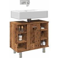 Berkfield Home Bathroom Cabinet Old Wood 60x32x53.5 cm Engineered Wood in Brown