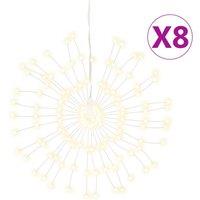 Berkfield Home Christmas Starburst Lights 140 LEDs 8 pcs Warm White 17 cm