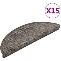 Berkfield Home Stair Mats Self-adhesive Sisal-Look 15 pcs 56x17x3 cm Brown Beige | Size: Medium
